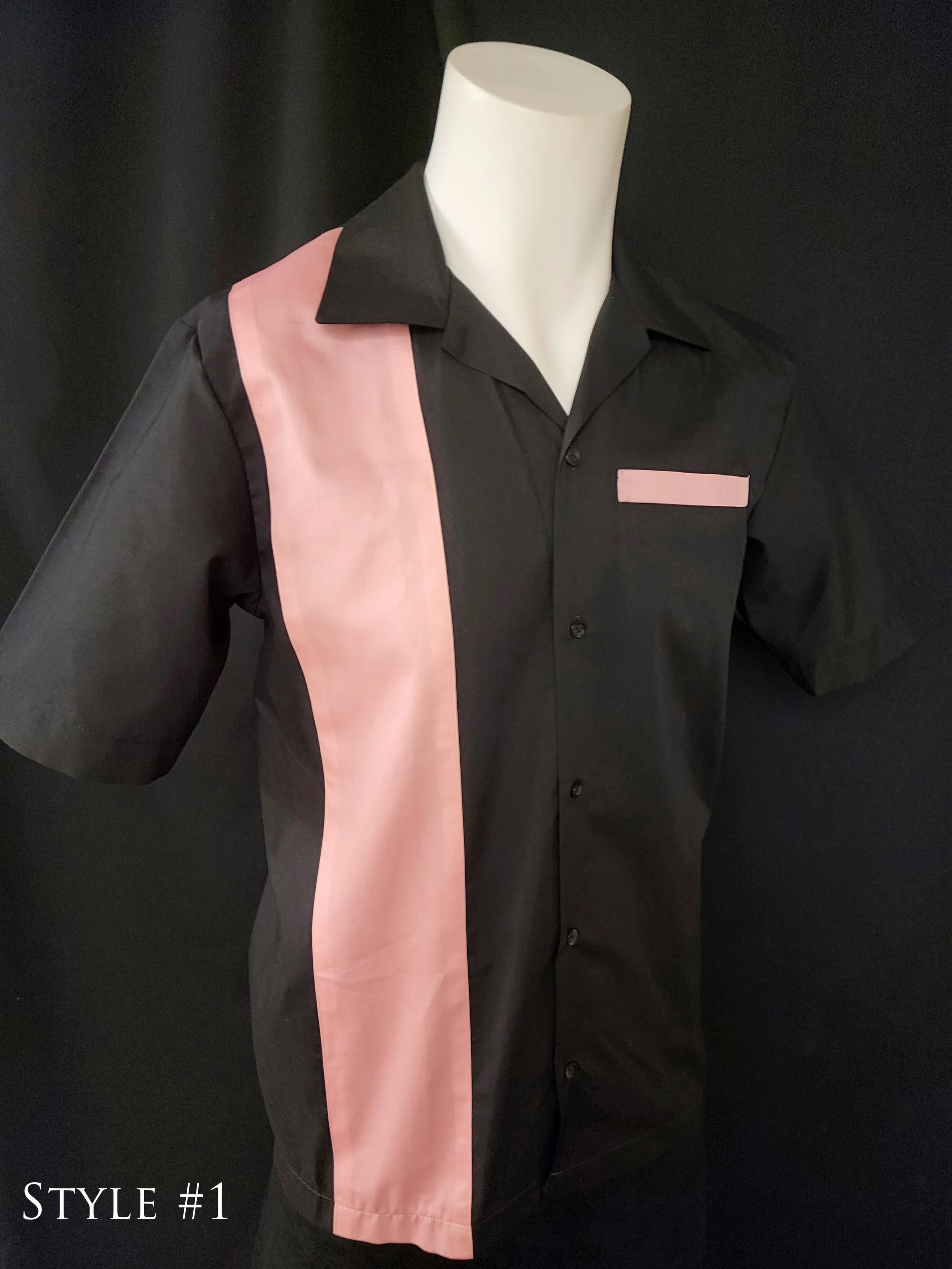 Black & Pink 50's Bowling Shirt (2 Styles) — B&K Enterprises
